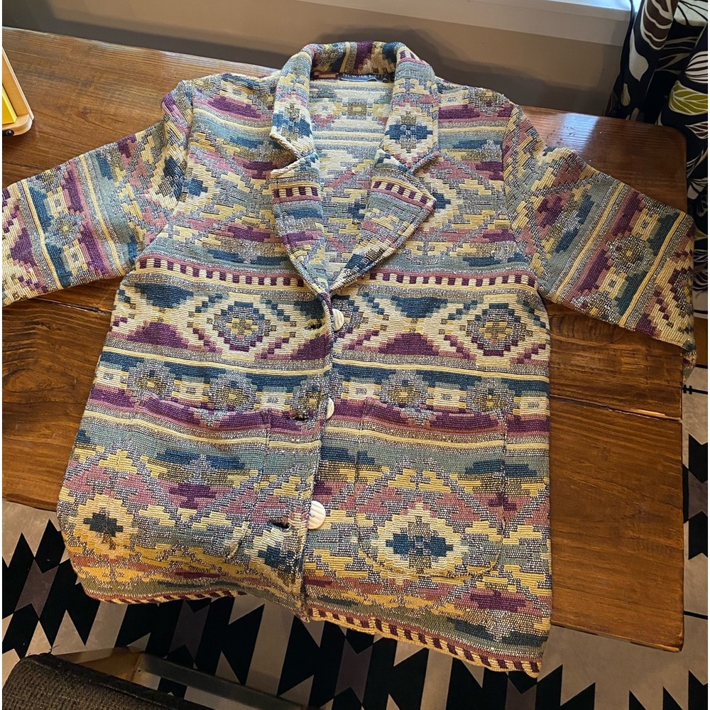 New Identity 100% Cotton Southwest Pattern Size Large Women’s Jacket